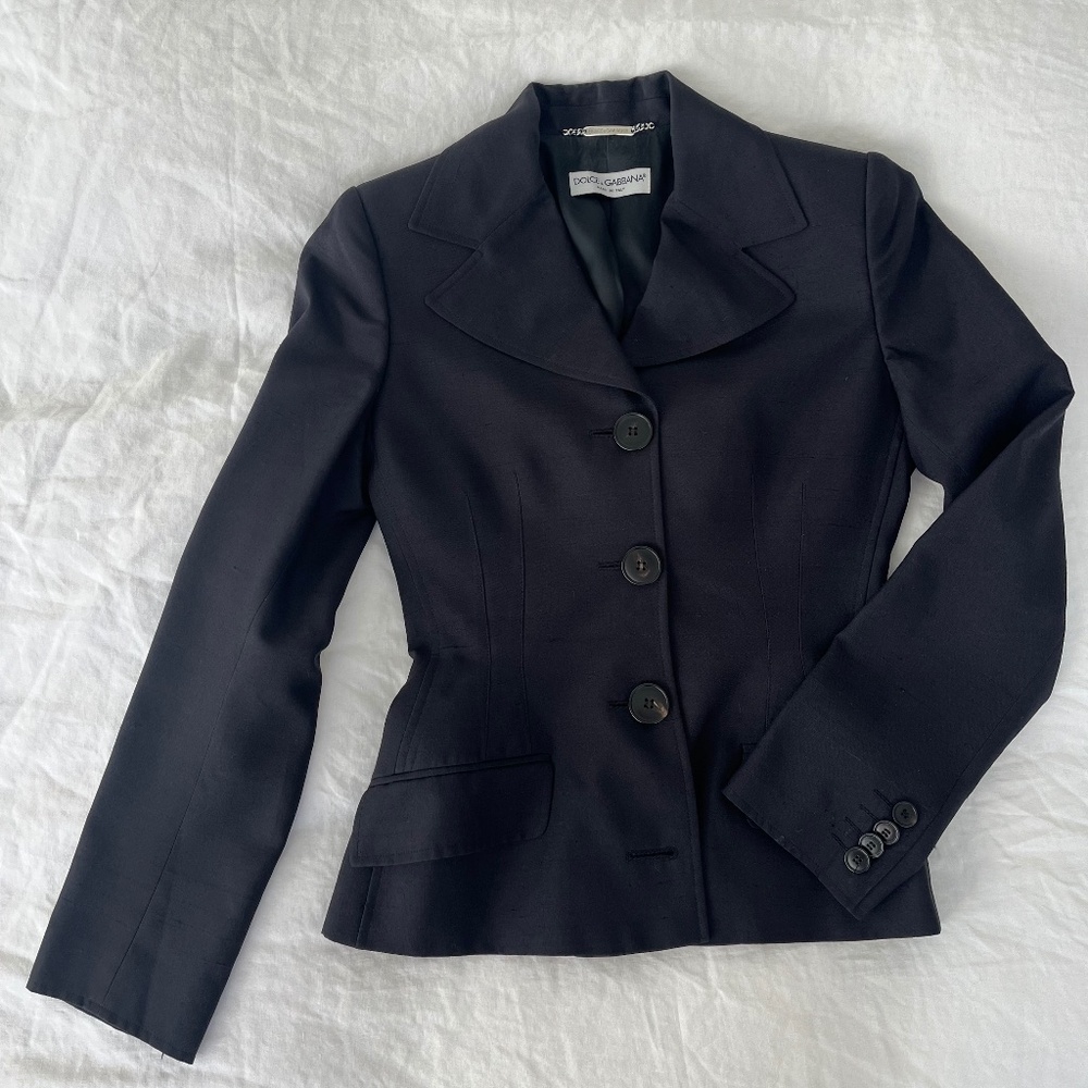 Dolce & Gabbana tailored satin black jacket